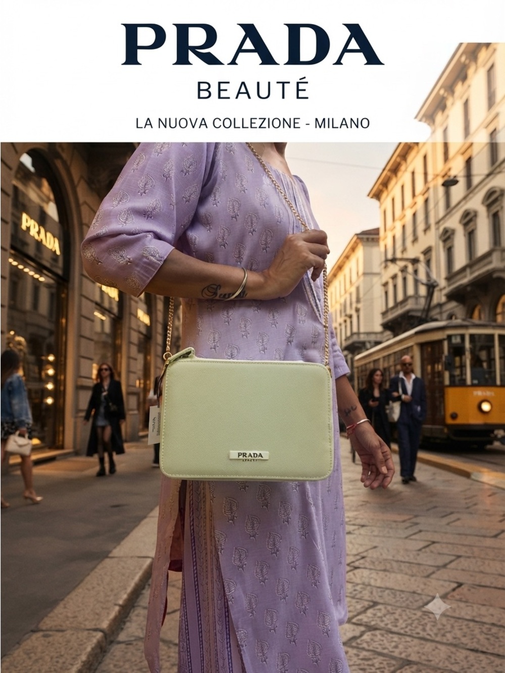 PRADA Beaute Trouseau Large Makeup Bag beautiful Crossbody Attachment w charm